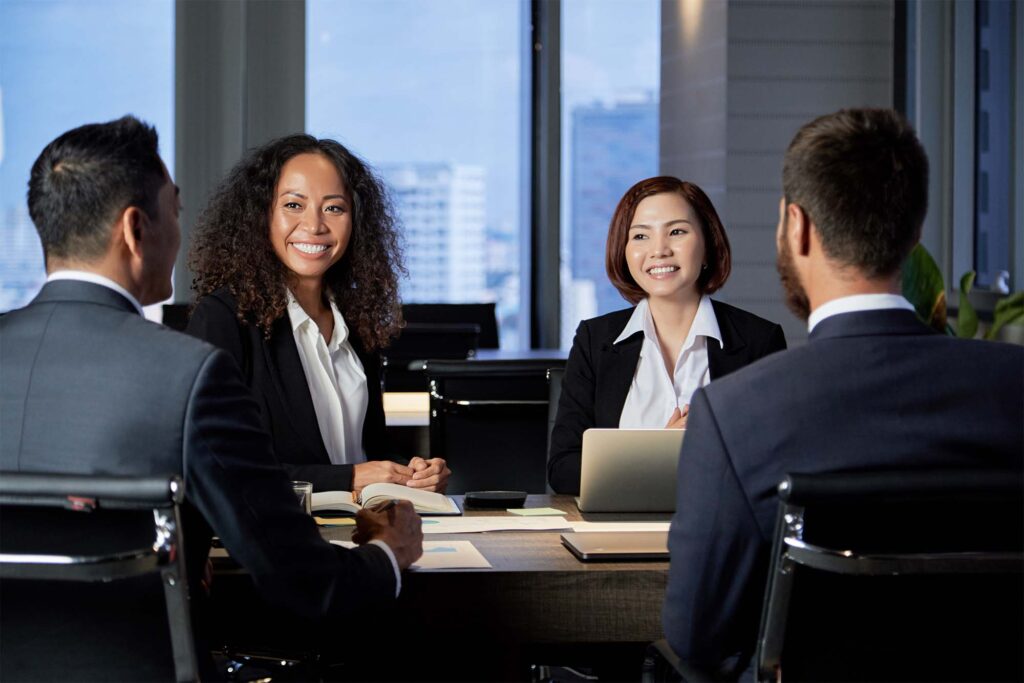 diverse lawyer team working